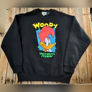 Vintage '90s Universal Studios Woody Woodpecker sweatshirt Made in USA